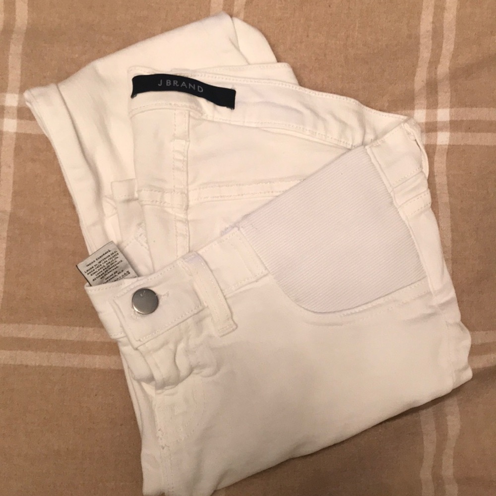 J Brand Maternity White Jeans, Size 26